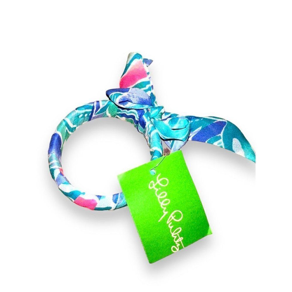 Lilly Pulitzer Fabric Wrapped Bangle in‎ Bennet Blue Celestial Seas New NWT